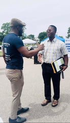 Chadwick and Job Seaker Shake Hands